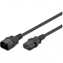 Extensão de cabo de alimentação Goobay Wentronic, 2 m, preto – ficha C14 (ligação de aparelho) > conector fêmea C13 (ligação de aparelho) (50081)