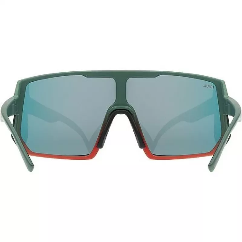 Óculos multisport UVEX sportstyle 235 — unissexo, armação sem aro, verde/vermelho