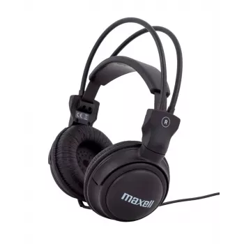 Auscultadores Maxell Home Studio MAX-833, com fios circum-aurais, 32 Ω, 98 dB, 16–22000 Hz, cabo de 5 m, arco de orelha/sobre a cabeça, preto