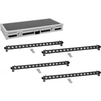 Equipamento de iluminação EUROLITE PIX-16 QCL 4x barra de luz LED com mala de transporte