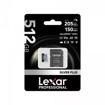 Memória flash Lexar 512 GB UHS-I microSDXC SILVER PLUS