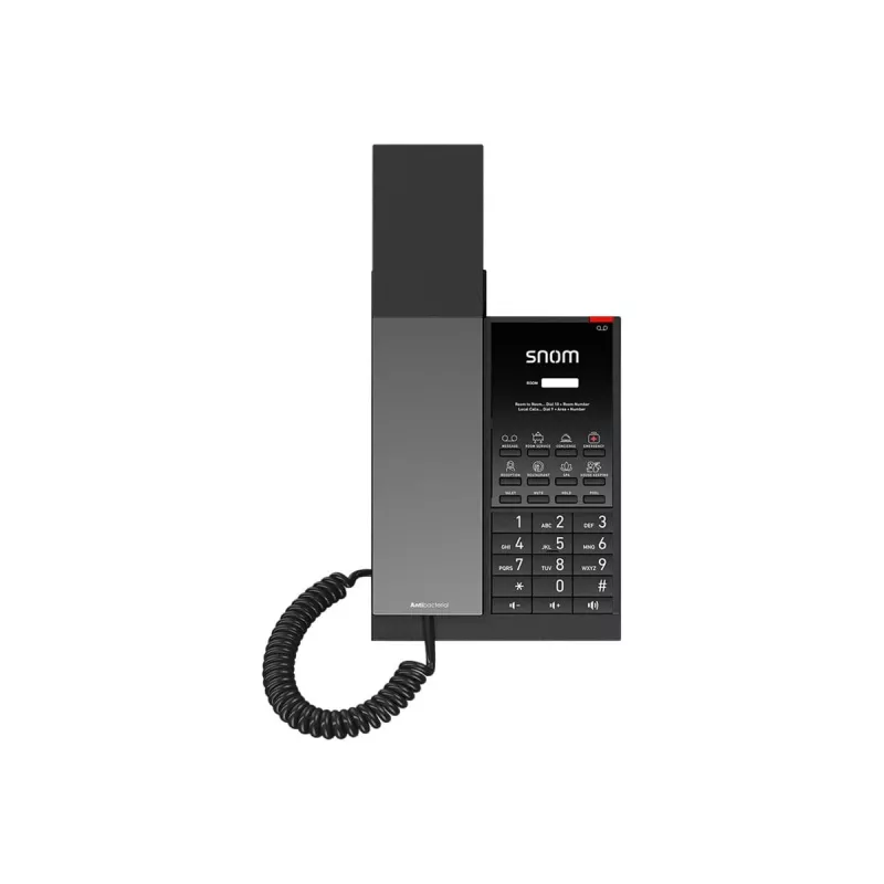 Snom HD350W telefone IP SIP, auscultador com fio, Gigabit Ethernet, PoE, antibacteriano, preto