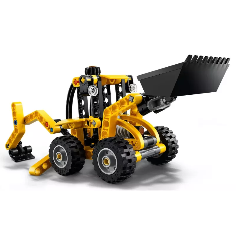 Conjunto de construção LEGO Technic Retroescavadora 42197 — direção articulada, carregador funcional, 104 peças, idade recomendada 7+