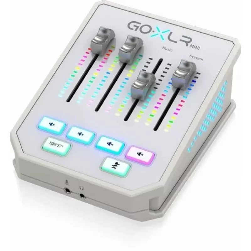 Misturador de áudio TC-Helicon GO XLR Mini-WH branco — misturador vocal/interface USB compacto para streaming