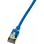 LogiLink Ultraflex SlimLine - cabo de rede - RJ-45 (M) para RJ-45 (M) - 1,5 m - 3,8 mm - blindado PIMF - CAT 6a - blindado, sem halogéneos, moldado - azul, RAL 5015