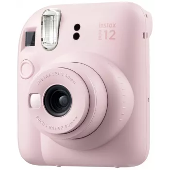 Máquina fotográfica instantânea Fujifilm Instax Mini 12 rosa — imagem 86×54 mm, filme 62×46 mm, distância focal 60 mm