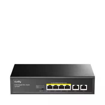 Switch de rede Cudy GS1006P unmanaged Gigabit Ethernet 6 portas PoE, 12 Gbit/s, 2048 MAC, preto