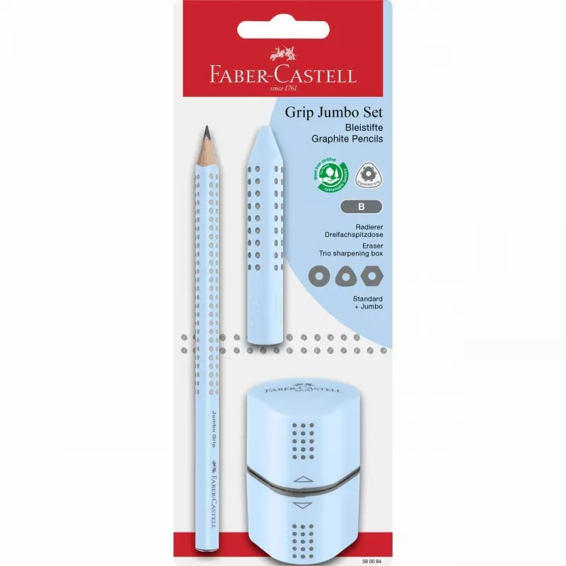 Lápis de grafite Faber-Castell 580084 B triangular azul