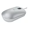 Rato ótico ambidestro com fios Lenovo 540 USB Type-C, 3 modos DPI, cinzento, 4 botões, cabo de 1,8 m