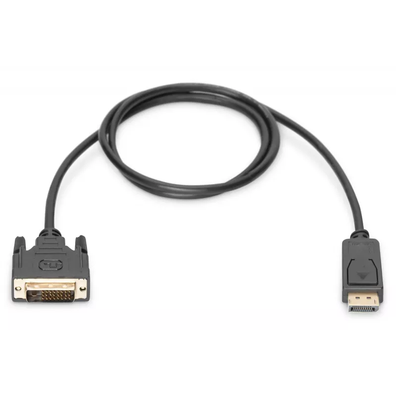 Digitus - Cabo DisplayPort - DisplayPort (M) - DVI-D (M) - 5,0 m (DisplayPort 1.2) - moldado, parafusos serrilhados - preto (AK-340301-050-S)