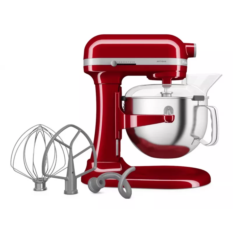 KitchenAid 5KSM60SPXEER Robot de cozinha 375 W Cinzento, Vermelho, Aço inoxidável