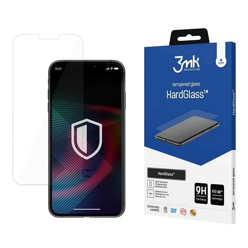 Película de proteção de ecrã 3MK HardGlass Clear Apple iPhone 14 Pro resistente a choques e riscos