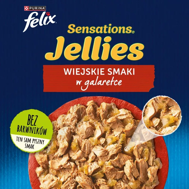 Purina Felix Sensations Mix comida húmida para gatos, 12 x 85 g, peru, cavala, borrego, arenque