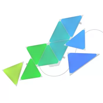 Painéis LED triangulares Nanoleaf NL47-0002TW-9PK — conjunto de 9 painéis de parede RGB, alimentação elétrica, branco