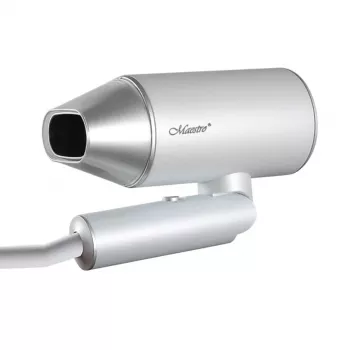 Secador de cabelo Maestro MR-213 2100W com cabo dobrável, 2 velocidades, função ar frio, concentrador de parede dupla, prateado