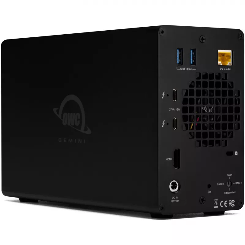 Caixa de armazenamento e docking OWC Gemini Dual-Laufwerk TB3 com RAID por hardware - Thunderbolt 3 - Thunderbolt