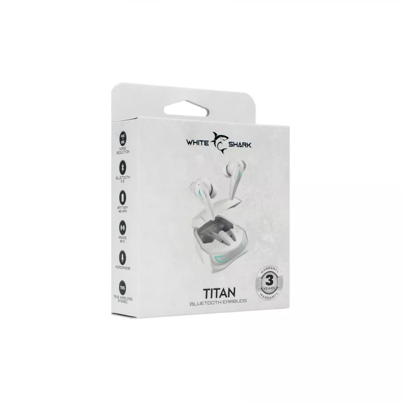 Auscultadores White Shark GEB-TWS96 Titan branco