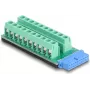 Adaptador de cabo DELOCK 67191 — header USB 19 pinos para barra de terminais de 20 pinos, preto/verde