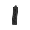 Lanberg, régua de tomadas, PS0-04E-0150-BK distribuidor de energia 4 tomadas AC interior preto (4x, CEE 7/5, 1,50 m)
