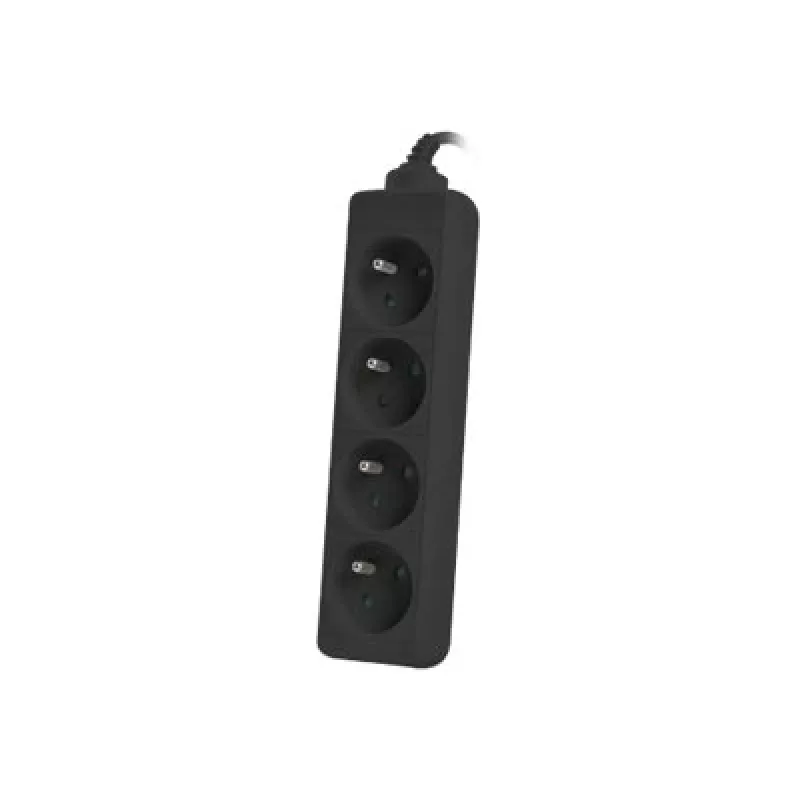 Lanberg, régua de tomadas, PS0-04E-0150-BK distribuidor de energia 4 tomadas AC interior preto (4x, CEE 7/5, 1,50 m)