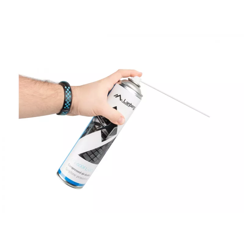 Spray de ar comprimido LANBERG CG-600FL-001 — 600 ml, para limpeza de PC, preto/azul/branco