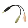 LogiLink - Adaptador de áudio - Mini-Phone 3,5 mm, 4-pin (M) - Mini-Phone estéreo 3,5 mm (W) - 15cm - preto (CA0021)