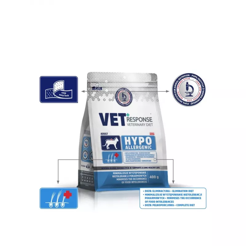 VET RESPONSE Hipoalergénico - Alimento seco para gatos - 400 g