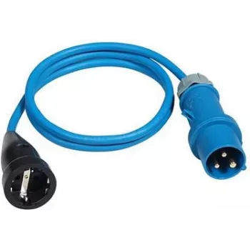 Cabo adaptador de alimentação AS Schwabe 1,5 m H07RN-F 3G2,5 com ficha CEE 16A e conector fêmea Schuko 250V