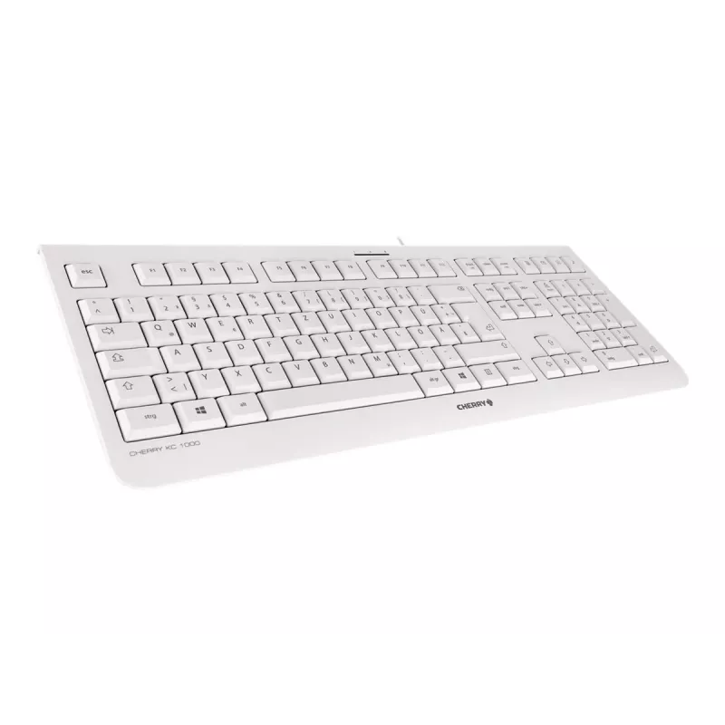 Teclado CHERRY KC 1000 Escritório USB QWERTZ Alemão cinzento