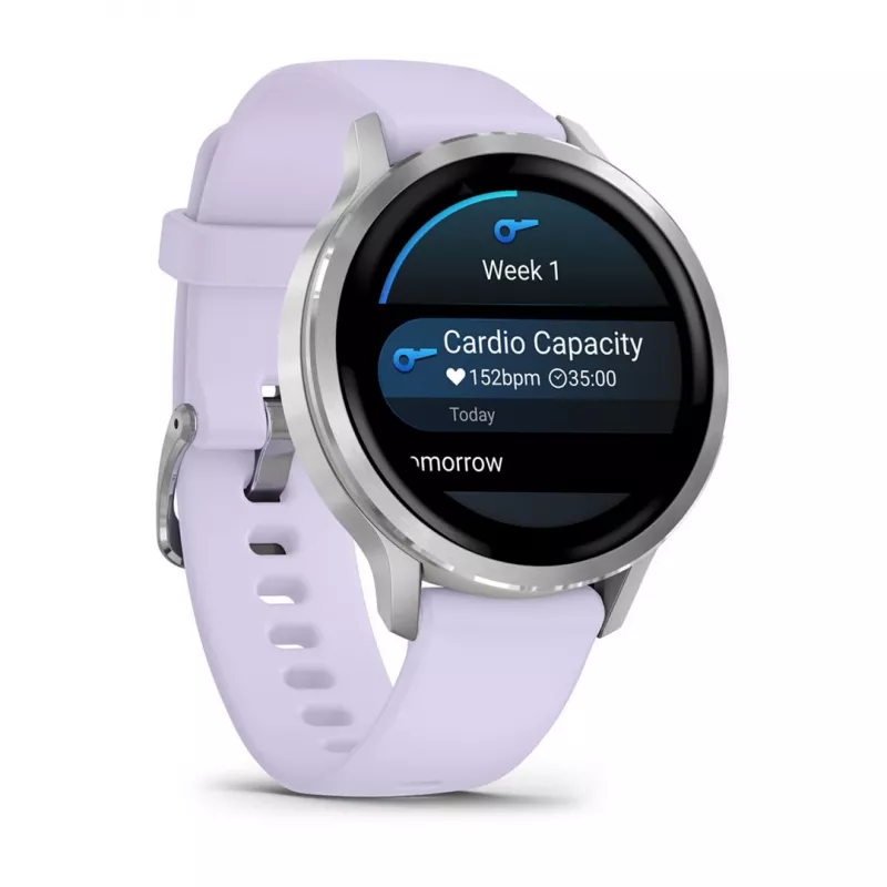 Garmin Venu 4 3,05 cm (1,2 polegadas) AMOLED 41 mm Digital 390 x 390 píxeis Ecrã tátil prateado Wi-Fi GPS (satélite)
