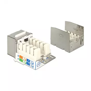 Delock 86404 módulo Keystone RJ45 Secure Cat.6 para LSA, branco