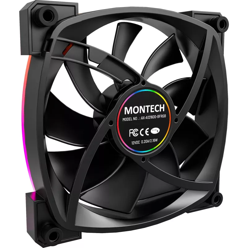 Pack de 3 ventoinhas para caixa MONTECH AX120 120mm ARGB - Preto