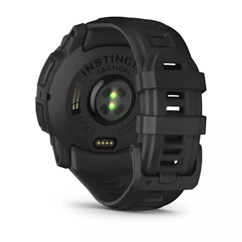 Garmin Instinct 3 Solar Tactical Edition 50 mm relógio inteligente, preto, bracelete de silicone