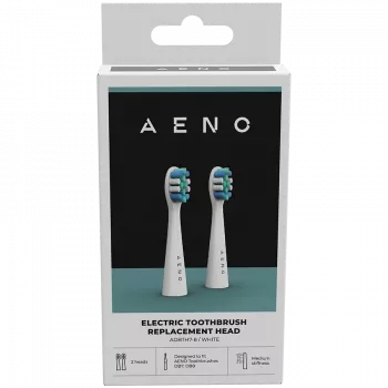 Cabeças de escova de substituição AENO, branco, cerdas Dupont, conjunto de 2 (para ADB0007/ADB0008)