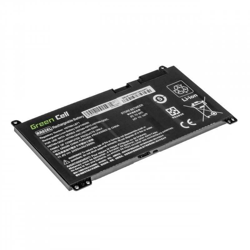 Bateria Green Cell HP183 para HP ProBook 430/440/450/455/470 G4 G5 — 11,4V 3400mAh LiPo