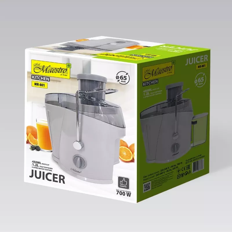 Maestro MR-801 centrifugadora de sumos, 700 W, cinzento