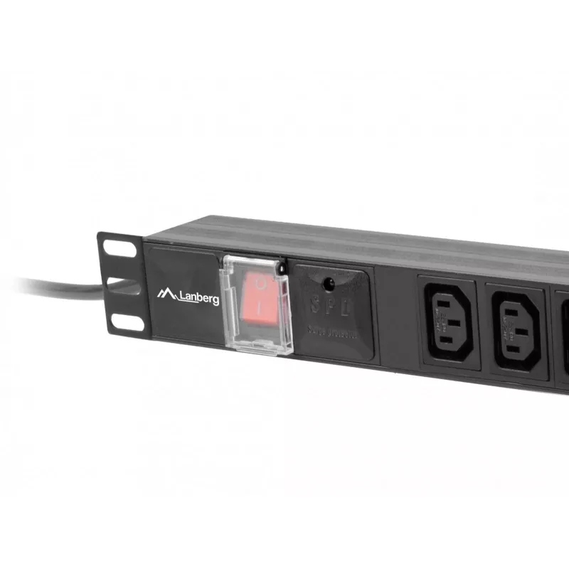Unidade de distribuição de energia LANBERG PDU-10I-0200-IEC-BK — 10 saídas C13, cabo de 2 m, 10 A, 2500 W, preto