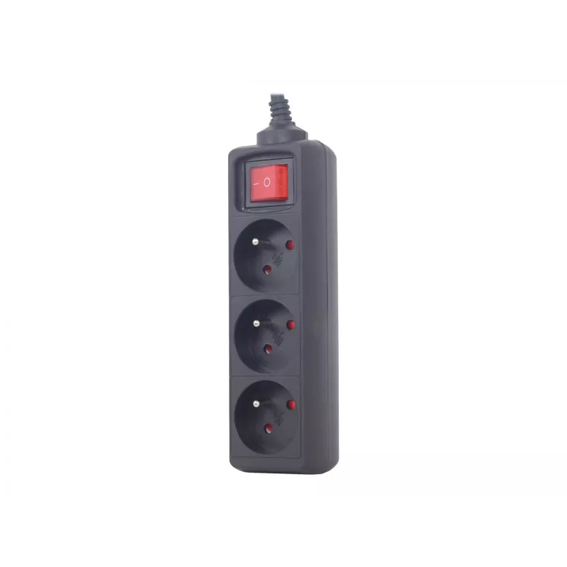 Proteção contra sobretensão Gembird EG-PSU3F-01 preto 3 tomadas AC 230 V 0,6 m