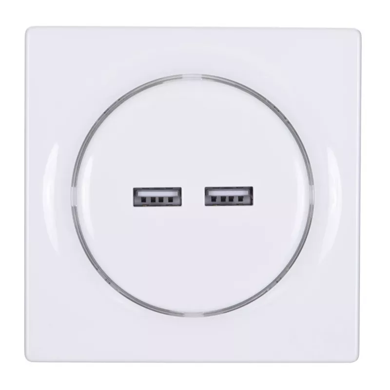 Tomada Fibaro Walli N 2x USB branca