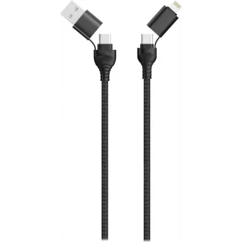 Cabo USB 2GO 797369 1,2 m USB-A/USB-C USB-C/Lightning preto