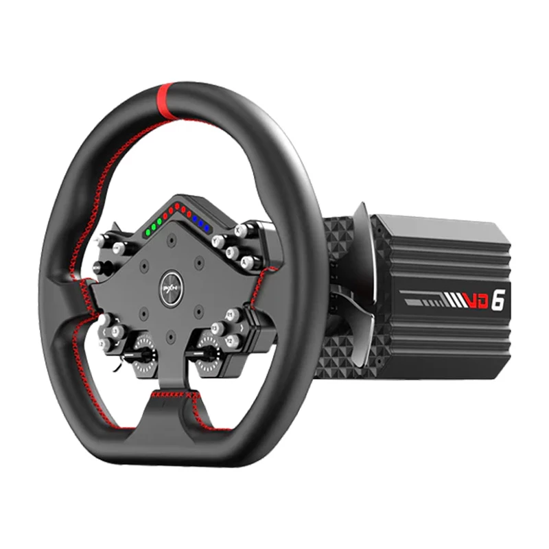 Kit de base de volante PXN VD6 DBT com volante WDS R2, pedais de travão/acelerador PD HM e grampo Z9