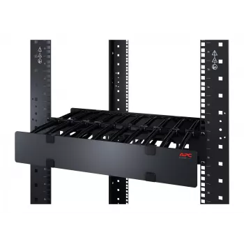 APC NetShelter gestão de cabos, gestor de cabos horizontal, 1U, unilateral com tampa, preto, 482,6 x 44,45 x 165,1 mm