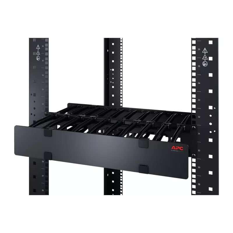 APC AR8612 organizador de cabos horizontal, de um só lado com tampa, 1U, 150 mm (6") de profundidade, preto