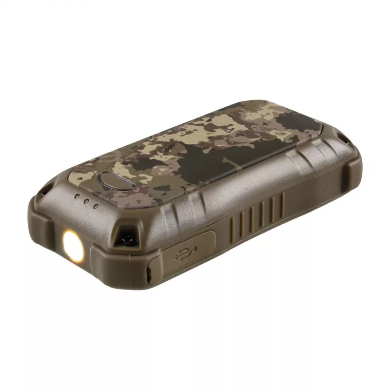 Aquecedor elétrico Ocoopa UT3201 Camouflage — aquecedor cerâmico portátil com powerbank de 10.000 mAh e até 18 horas de funcionamento