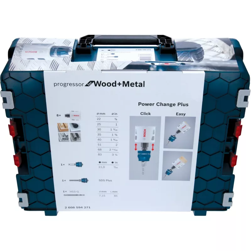 Bosch Progressor for Wood+Metal conjunto de serras de copo 22-83 mm, 11 peças, L-Boxx