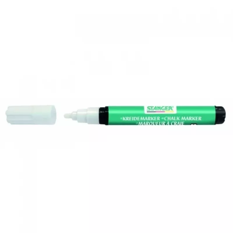 Marcador de giz Stanger 620000-1, branco, ponta biselada 3–5 mm
