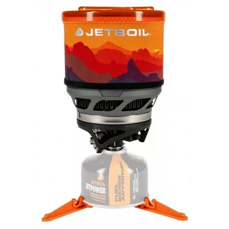 Fogão de campismo portátil Jetboil MiniMo – fogão de campismo compacto e leve com queimador Fluxring integrado e controlo de fervura