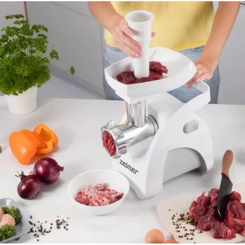 Máquina de picar carne Zelmer ZMM9801B 2200 W aço inoxidável, branco