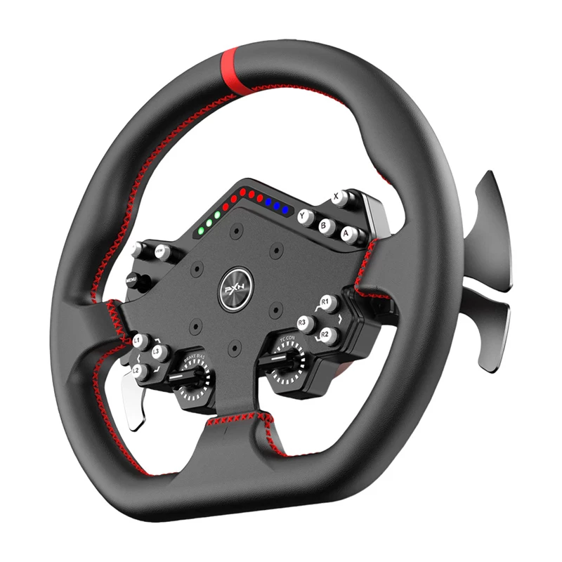 Volante de gaming PXN WDS R2 com sensibilidade ajustável e feedback de vibração