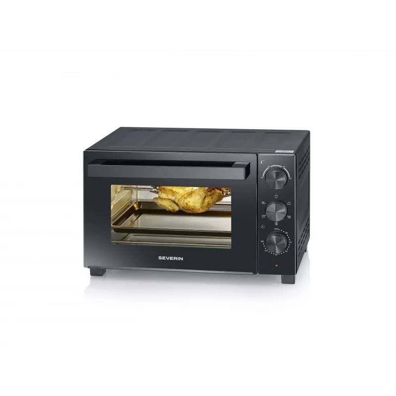 Mini-forno SEVERIN TO 2075 — capacidade de 30 l, 1600 W, independente, preto, função de grelhar